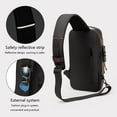 thumbnail image 2 of Carbon Fiber Streamline Anti-theft Sling Bag, USB Charging Sport Sling Anti Theft Shoulder Bag, Waterproof Shoulder Backpack (Dark blue), Medium, 2 of 7