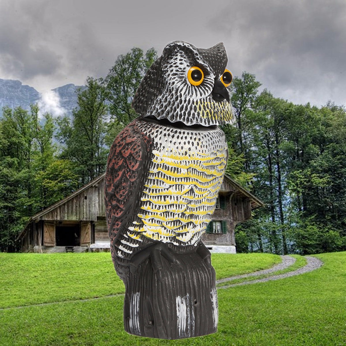 Large Fake Realistic Owl Hunting Decoy Statue Yard Garden Outdoor Ornament