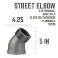 thumbnail image 3 of STZ Industries 2 in. MIP each X 2 in. D FIP Black Malleable Iron 45 degree Street Elbow, 3 of 8