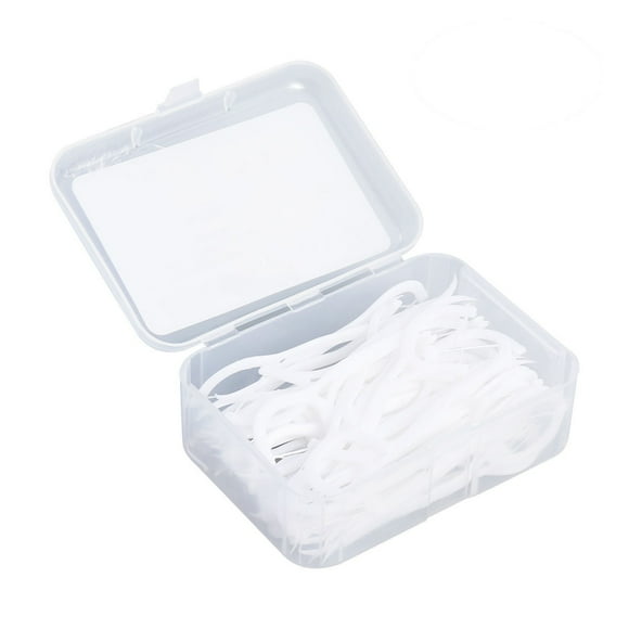 EeaseMX 50 unidades/caja de plástico para quitar manchas, herramientas de limpieza, hilo dental, palillo de dientes, cepillo limpiador (blanco)