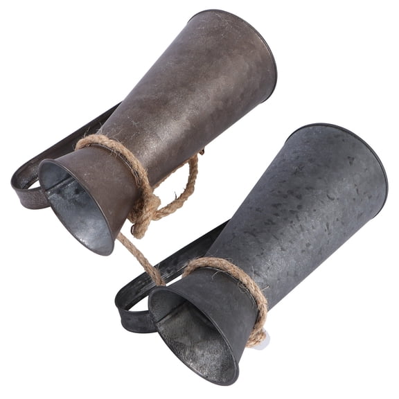 DRAFIDEEP Set of 2 Assorted Color Iron Flower Buckets for Home and Desktop Decorative Use