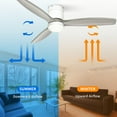 thumbnail image 5 of Dextrus 52in White Gray Flush Mount Ceiling Fan with Remote Control, 5 of 9