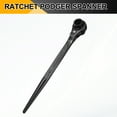 thumbnail image 3 of Uxcell Scaffolding Podger Ratchet Wrench 0.47 x 0.55 in CR-V 12 Point Double Ended Socket Ratcheting Podger Black, 3 of 7