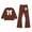 1-Brown3865, variant on WOYY Outfits for Girls Bow Crew Neck Pullover Sweatshirt Flared Pants Set Casual Sweatsuit Kids Clothing Sets, Sizes 3-10
