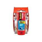 Scotch Heavy Duty Shipping Packaging Clear Tape, 1.5" Core, 1.88" x 22.2 Yard, Red Dispenser (142)