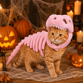 thumbnail image 4 of 3D Plush Dinosaur Skeleton Costume Pet Cloth, Realistic Spinosaurus Fossil Jumpsuit with Padded Spine and Skull Mask, Spooky Halloween Dress-Up & Role Play Outfit, 4 of 5