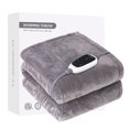 thumbnail image 2 of ThermaSnug Silky Soft Heated Electric Throw Flannel Cozy Soft Blanket with 6 Heat Settings, Heating Throw Blanket for Bed or Sofa，Machine Washable, Light Grey , 50"x60", For Valentine's Day gift, 2 of 8