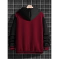 thumbnail image 3 of Cenuakty Men's Spring Autumn Casual Coat Long Sleeve Letter Printed Button Up Contrast Color Baseball Jacket, 3 of 4