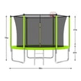 thumbnail image 3 of 8FT Trampoline for Kids,Outdoor Trampoline with Basketball Hoop,Recreational Trampoline with Safety Enclosure Net,Green, 3 of 8