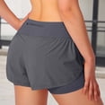 thumbnail image 7 of COMVALUE Women's Running Shorts with Zipper Pocket 2 in 1 High Wasited Workout Athletic Gym Yoga Spandex Shorts for Women Dark Gray XL, 7 of 7