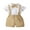 Abricot, variante sur Gupgi Tenue de Petit Garçon Gentleman Imprimé Barbe Barboteuse à Manches Courtes Chemises+pantalon à Bavette 0-24 Mois