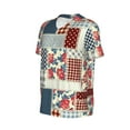 thumbnail image 6 of Fotbe Patchwork In Country Style Baseball Jersey Shirt for Men and Women, Casual Short Sleeves Button Down T-Shirt-X-Large, 6 of 9