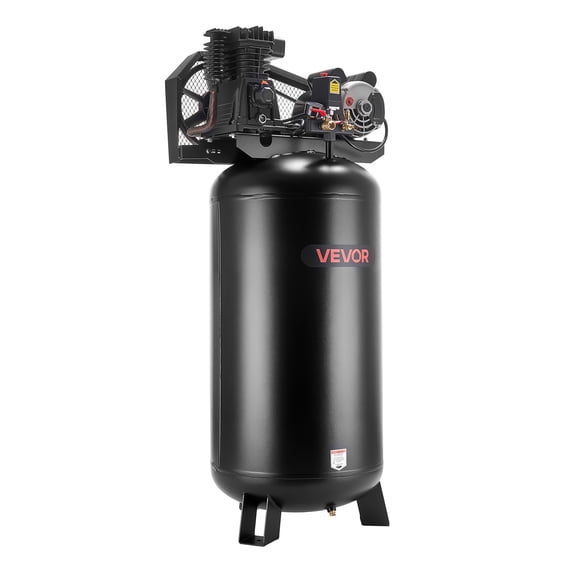 VEVOR 60 Gallons Heavy-Duty Air Compressor, 3.7HP 8 SCFM at 90PSI Air Compressors Max 155PSI Pressure, Oil-Lubricated Compressor Tank for Industrial Manufacturing,Large Workshops (230V 60Hz, No-Plug)