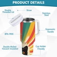 thumbnail image 2 of Yayeee 30oz Stainless Steel Tumbler with Straw and Handle Double-Wall Insulated Travel Water Bottle, Colorful Black Cat, 2 of 8