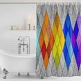 thumbnail image 4 of Abstract Geometric Bathroom Shower Curtains with Hooks, Modern Gradient Argyle Glass Colored Blocks Waterproof Fabric Washable Shower Curtain for Home Hotel Bathtub Decor 36x72 Inch, 4 of 9