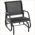 thumbnail image 4 of Outdoor Glider Chair, Metal Frame with Breathable Mesh for Porch/Garden/Poolside | Black | Fabric+Metal, 4 of 11