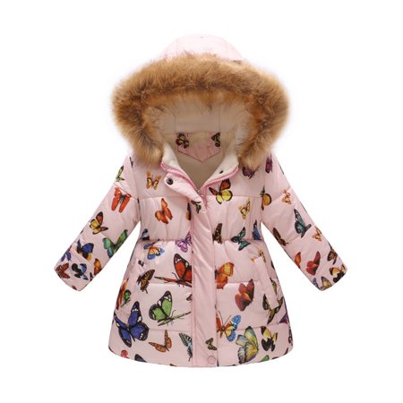 

Journey Kid Girl s Winter Puffer Jacket with Hood Printed Short Hoodie Coat Zip Closure(#8 130cm)
