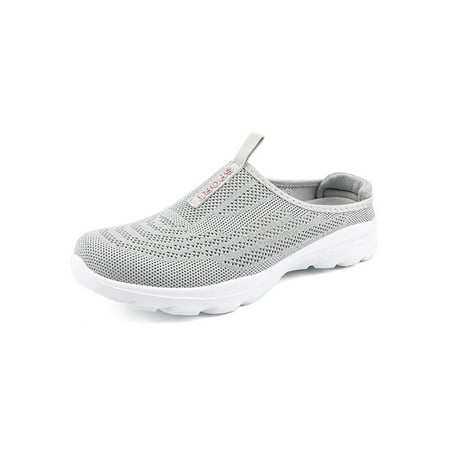 

Gomelly Ladies Mules Slip On Casual Shoes Closed Toe Sandals Nonslip Flats Indoor Outdoor Daily Flat Sandal Gray 4.5