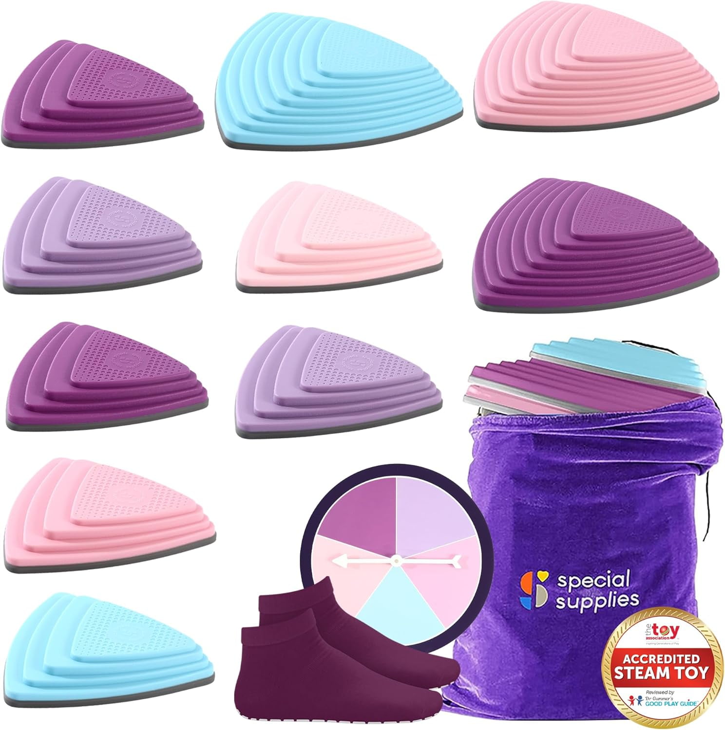 Special Supplies Stepping Stones for Kids – Promote Balance and Coordination with Indoor and Outdoor Play, Sensory Toys for Toddlers, Non-Slip Edging 10 pack (unicorn)