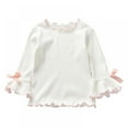 thumbnail image 1 of PENGXIANG Kids Baby Girl Basic Tshirts Cotton Ruffle Long Sleeve Crew Neck Tee Shirt Top Undershirt, 1 of 3
