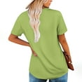 thumbnail image 4 of T-shirts for Women Plus Size Short Sleeve Square Collar Floral Printed Blouses Green M, 4 of 6
