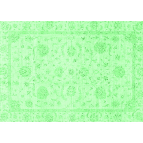 Ahgly Company Indoor Rectangle Oriental Emerald Green Traditional Area Rugs, 8' x 12'