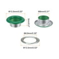 thumbnail image 2 of Uxcell 300set Grommets Kit Metal Eyelets 8mm 3/10" Hole Tiny Grommet for Shoes Clothes Belt Tag DIY Project, Green, 2 of 6