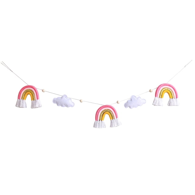 A Mano Manualidades De Bricolaje Nube De Viento Nórdico Decoración De Arco Iris Adornos De Cuerda De Cuentas De Madera Habitación De Los Niños Cuna Tienda Cama Cortina Decoración Advancent HA040742-04