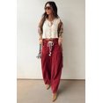 thumbnail image 6 of TinyCribz Women's Red Corduroy Wide Leg Pants, Casual High Waist Trousers XL, 6 of 12
