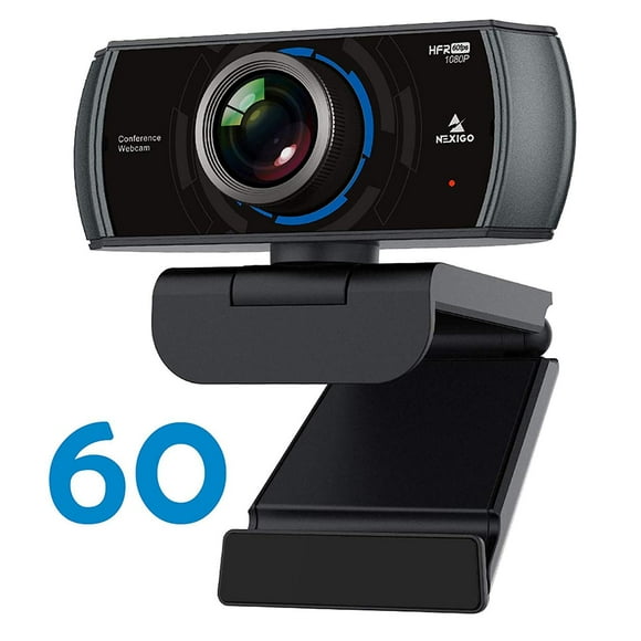 Cámara web NexiGo N980P 1080P 60FPS con micrófono, cámara USB HD para computadora, micrófonos duales con reducción de ruido integrados, gran angular de 120 grados para Zoom/Skype/FaceTime/Teams, para