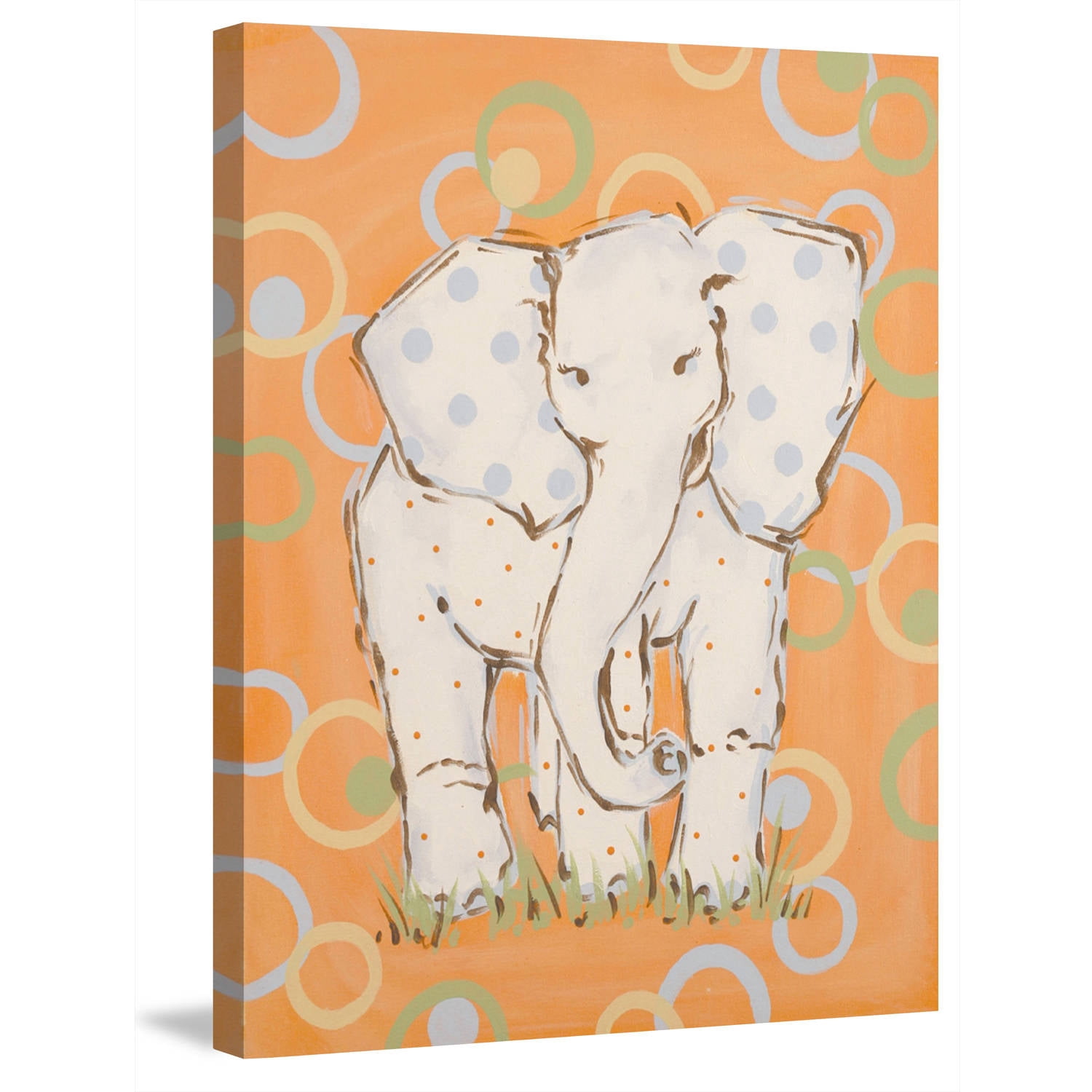 Marmont Hill "Whimsy Elephant" by Reesa Qualia Painting Print on Wrapped Canvas