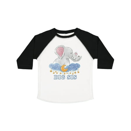 

Inktastic Big Sis Cute Elephants with Moon and Stars Gift Toddler Toddler Girl T-Shirt