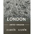 thumbnail image 5 of London City, U.K. Print Map Wall Art with Frame, 5 of 6