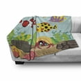 thumbnail image 3 of Deep Sea Soft Flannel Fleece Throw Blanket, Cartoon Ocean Scene with Various Fishes and Vivid Corals, Cozy Plush for Indoor and Outdoor Use, 70" x 90", Multicolor, by Ambesonne, 3 of 6