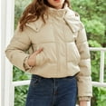 thumbnail image 6 of Dwaogom Fashion Woman Long Sleeve Solid Winter Jacket Outerwear Zipper Blouse Coat Tops Sweater Coat Women'S Waffle Knit Shacket, 6 of 6
