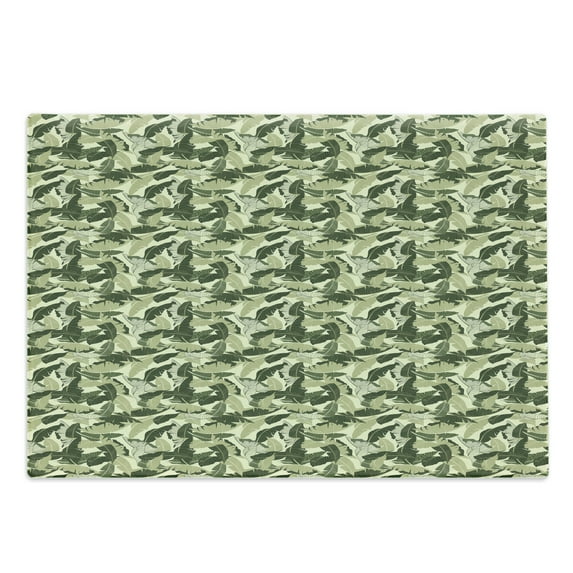 Banana Leaf Cutting Board, Caribbean Exotic Tree Foliage Vintage Look in Greeny Shades, Decorative Tempered Glass Cutting and Serving Board, Large Size, Pale Green Dark Green, by Ambesonne