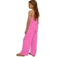 thumbnail image 4 of mgoYE 2 Piece Sets for Girls Summer Travel Outfits Spaghetti Strap Tank Top Wide Leg Bottoms Set Tween Beach Vacation Clothes Size 3-14 T Size 5-6 Years, 4 of 5