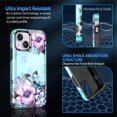 thumbnail image 5 of Casetego for iPhone 13 Case 6.1 inch,Marble Design Glossy Shockproof Protection Durable Hybrid Hard PC+Soft TPU Bumper Protective Girls Women Cover for Apple iPhone 13 6.1 inch 2021,Blue, 5 of 7