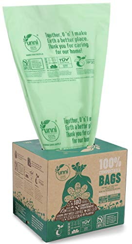 Compostable Trash Bags with & 4 Gallon Small Trash Bags Biodegradable 60 Count 