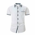 thumbnail image 1 of Camisas de Manga Larga para Hombres Moda Ocio Botón Bolsillo Flip Collar Red, Tela Suave Transpirable para Invierno Casual, 1 of 8