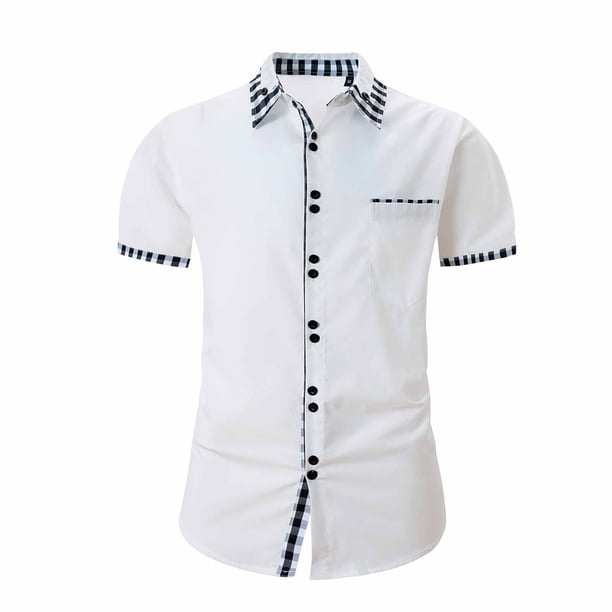 Camisas de Manga Larga para Hombres Moda Ocio Botón Bolsillo Flip Collar Red, Tela Suave Transpirable para Invierno Casual
