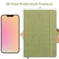 thumbnail image 3 of ipoul Linen Notebook, College Ruled, Hardcover, Lay Flat, B6, Small, 5x7, Thick, 100gsm, Green, Journal for Study, Office, Writing, 3 of 9
