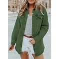 thumbnail image 4 of Women's Oversized Denim Jacket Casual Long Boyfriend Jean Jacket for Autumn Spring Green S Female, 4 of 6