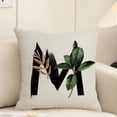 thumbnail image 2 of Fundas de almohada decorativas con alfabeto de 18 x 18 pulgadas, fundas de almohada con letra A rosa, fundas de almohada con diseño floral, fundas de cojín cuadradas de terciopelo blanco suave,, 2 of 8