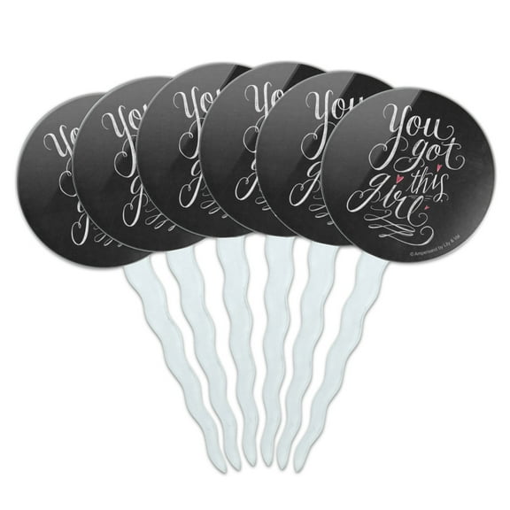 You Got this Girl Cupcake Picks Toppers Decoration Set of 6