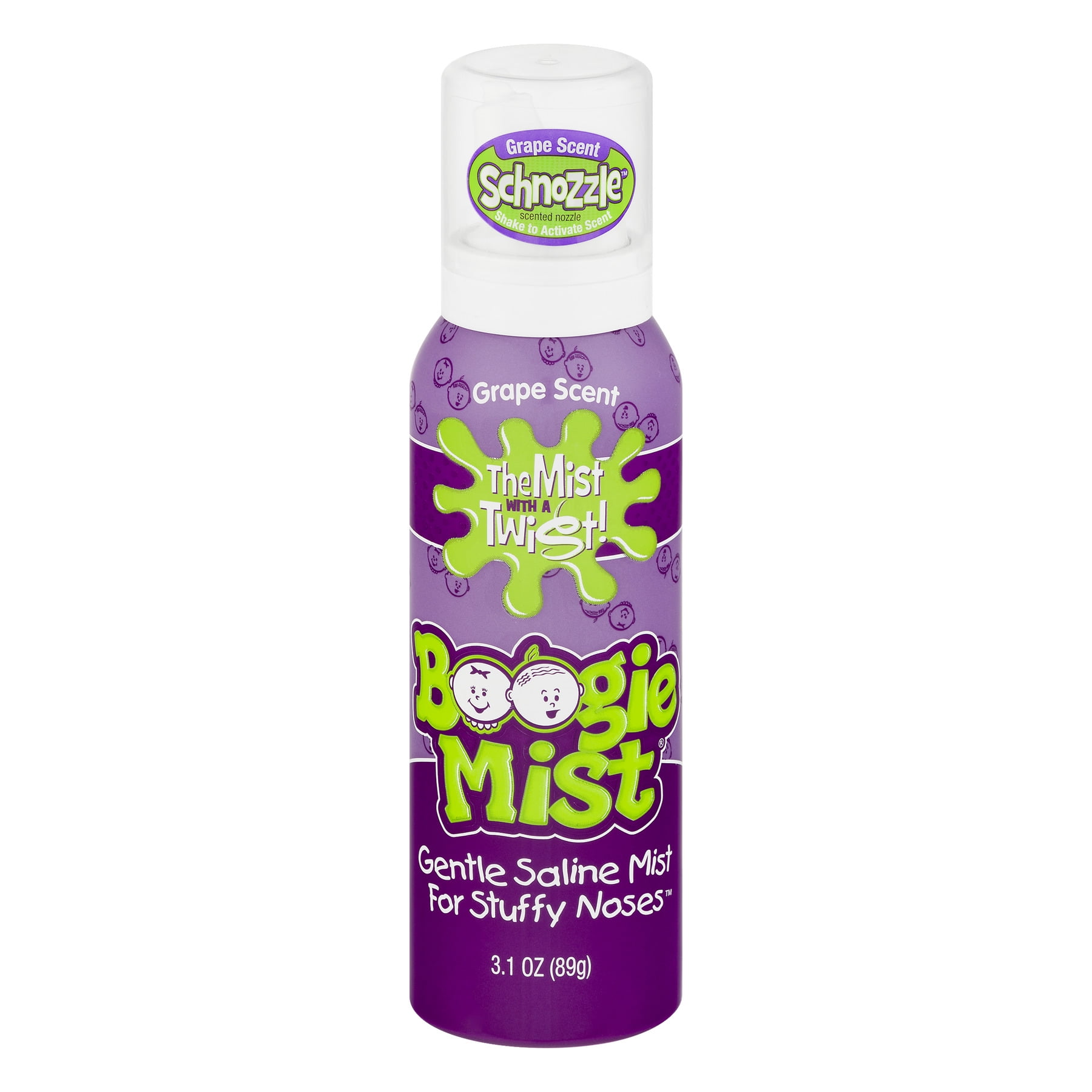Boogie Mist Gentle Saline Nasal Spray for Stuffy Nose, Grape Scent 3 oz
