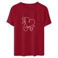 thumbnail image 6 of Fesfesfes Womens Tshirts Graphic Women's Valentine's Day Printed Short Sleeved Round Neck T-shirt Tops Shirts for Women XL(US:10), 6 of 7