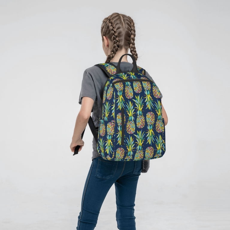 Defioc Colorful Pineapples Pattern Travel Laptop Backpack 