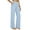 Light Blue, variant on Women's High Waist Wide Leg Trousers, Paper Bag Waist Yoga Pants with Pockets, Linen-Like Breathable Work Casual Pants for Women