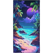 71x36IN Seaside Palm Trees Beach Towel Quick Dry Towels Pool Accessories Cruise Essentials Vacation Gifts Summer Must Haves for Swimming Camping Travel